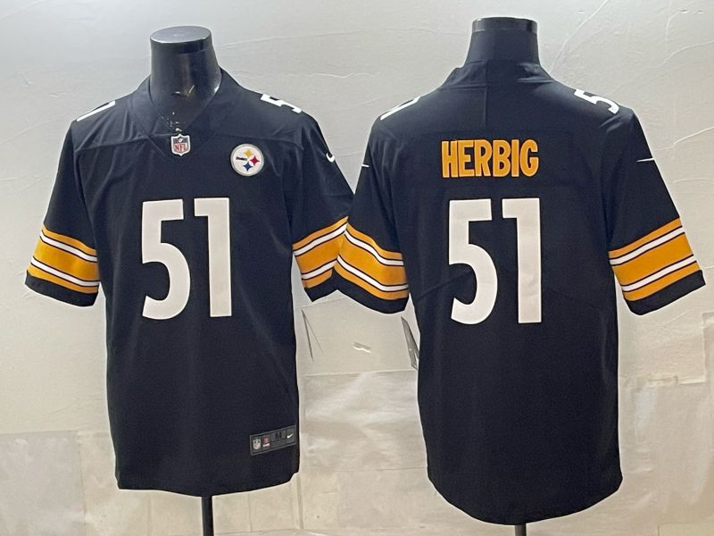 Men 2026 Pittsburgh Steelers #51 Herbic Black Nike Limited NFL Jersey 01